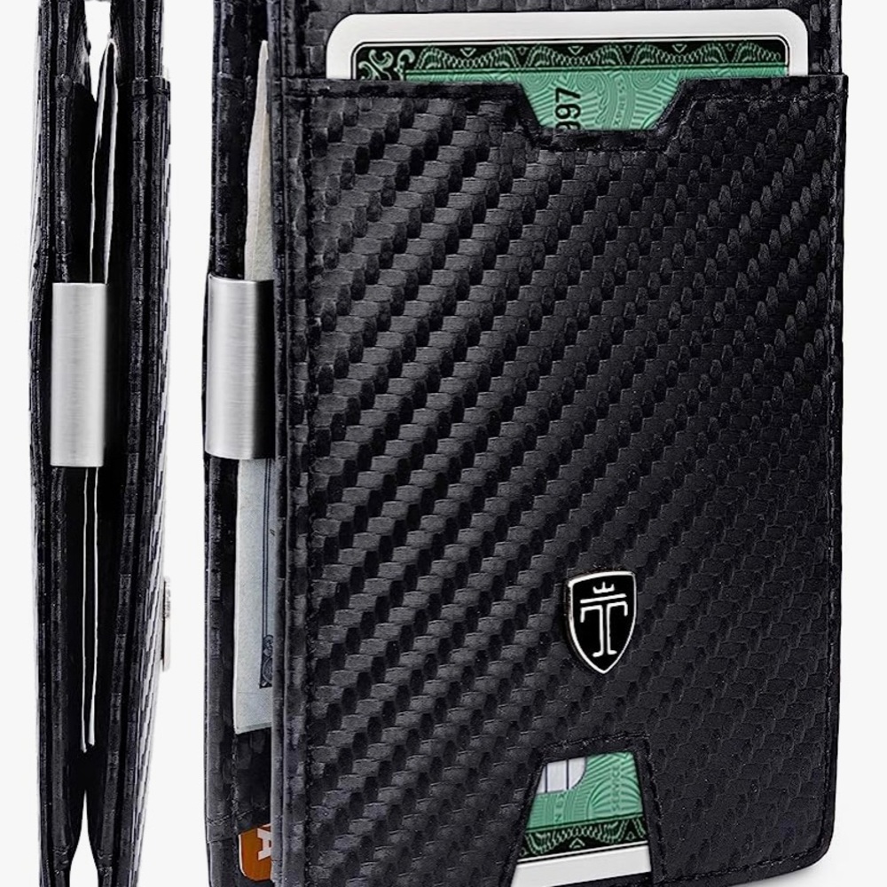 Mens Slim Wallet with Money Clip Credit Card Holder for Men with Gift Box.
